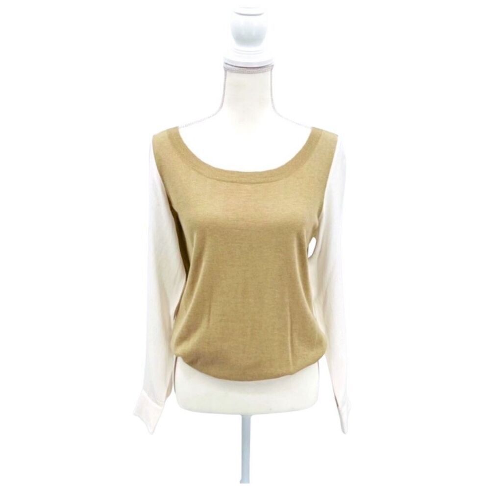 Joie Sweater Top Tan White Size S